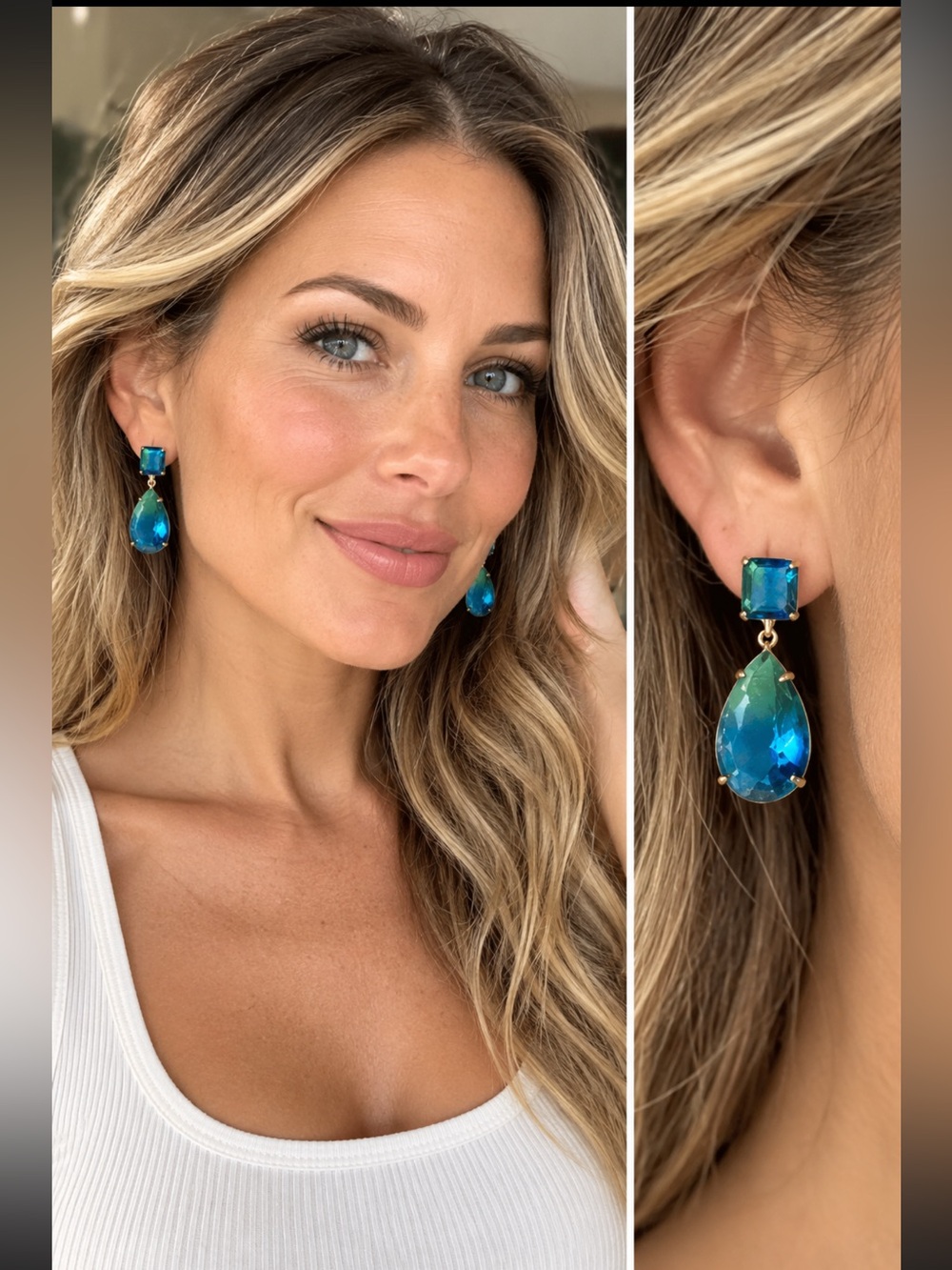 Blue Teardrop Earrings
